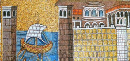 Mosaico del porto di Classe e della città di Ravenna